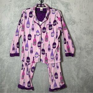 Munki‎ Munki Pajama Set Womens XXL Bottle Graphic Flannel Pants Shirt Sleepwear